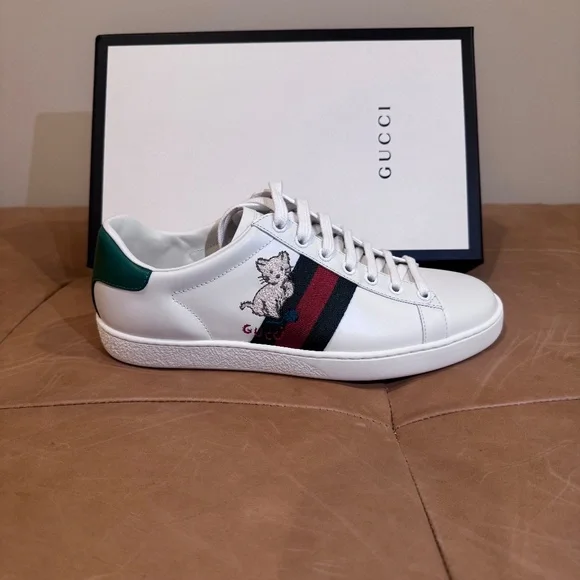 Gucci Ace Embroidered Sneakers - Cat & Piglet Edition - Size 37.5 - BRAND NEW - Picture 7 of 7